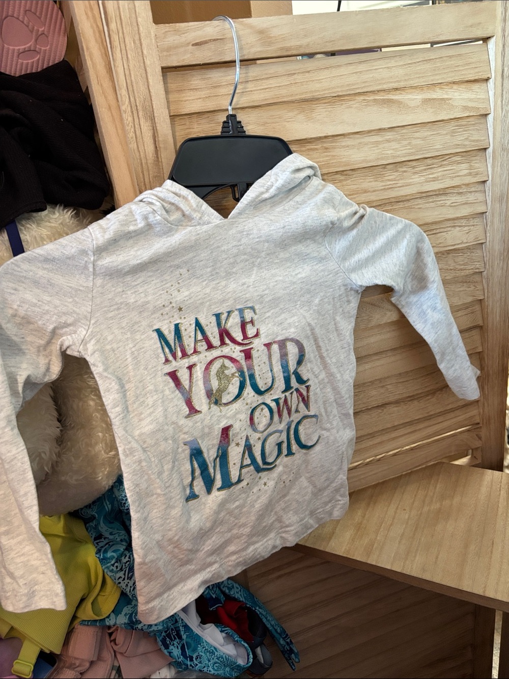Make Your Own Magic Girls' Hooded Top - Light Gray 2T